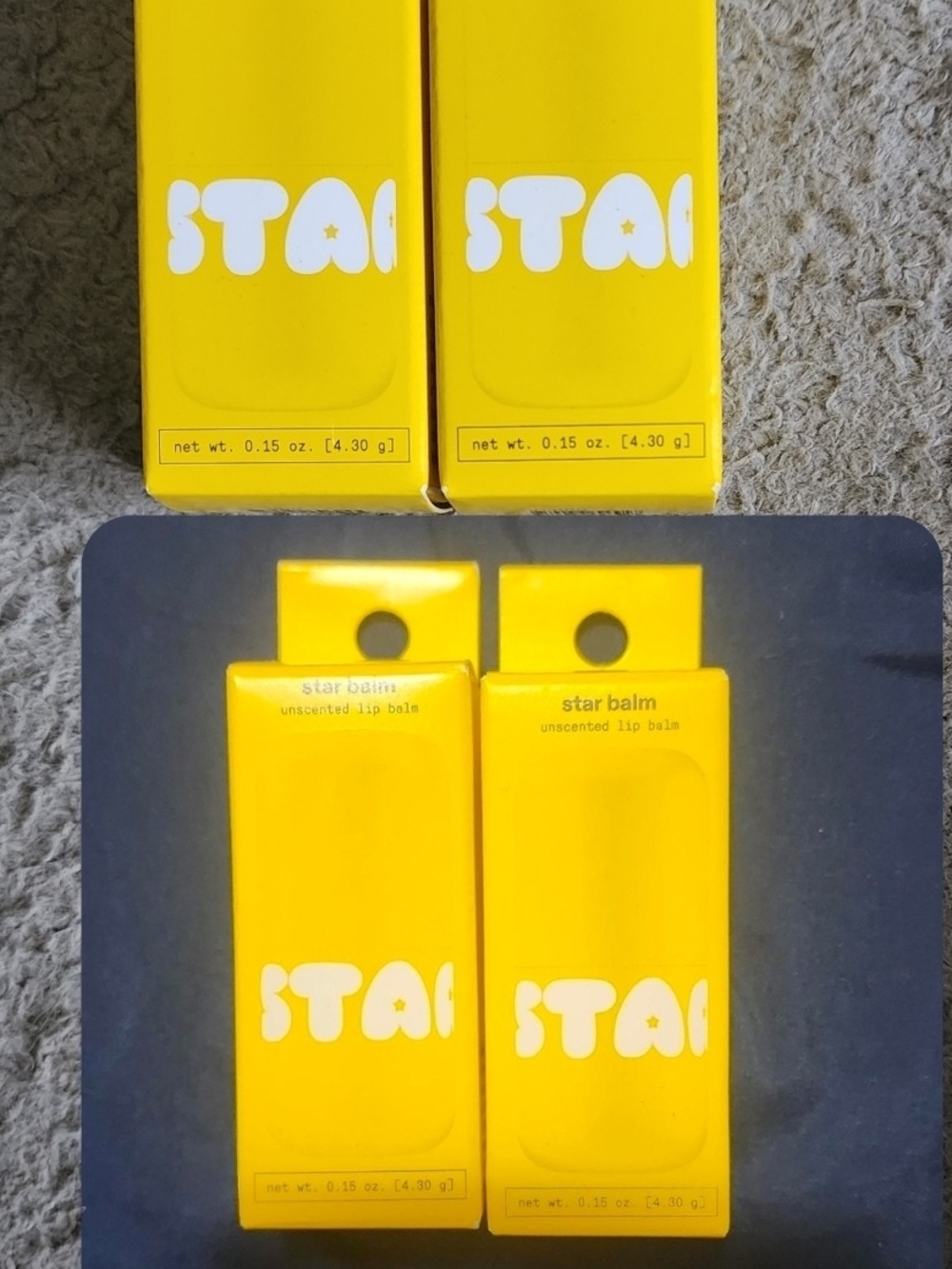 4 bulk starface Balm Unscented Lip Balm - Yellow